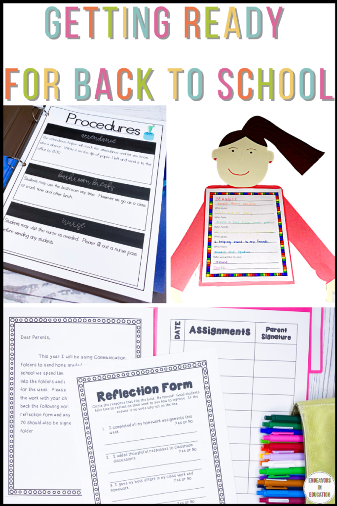Getting ready for back to school image for pinterest with images from the blog post in a collage